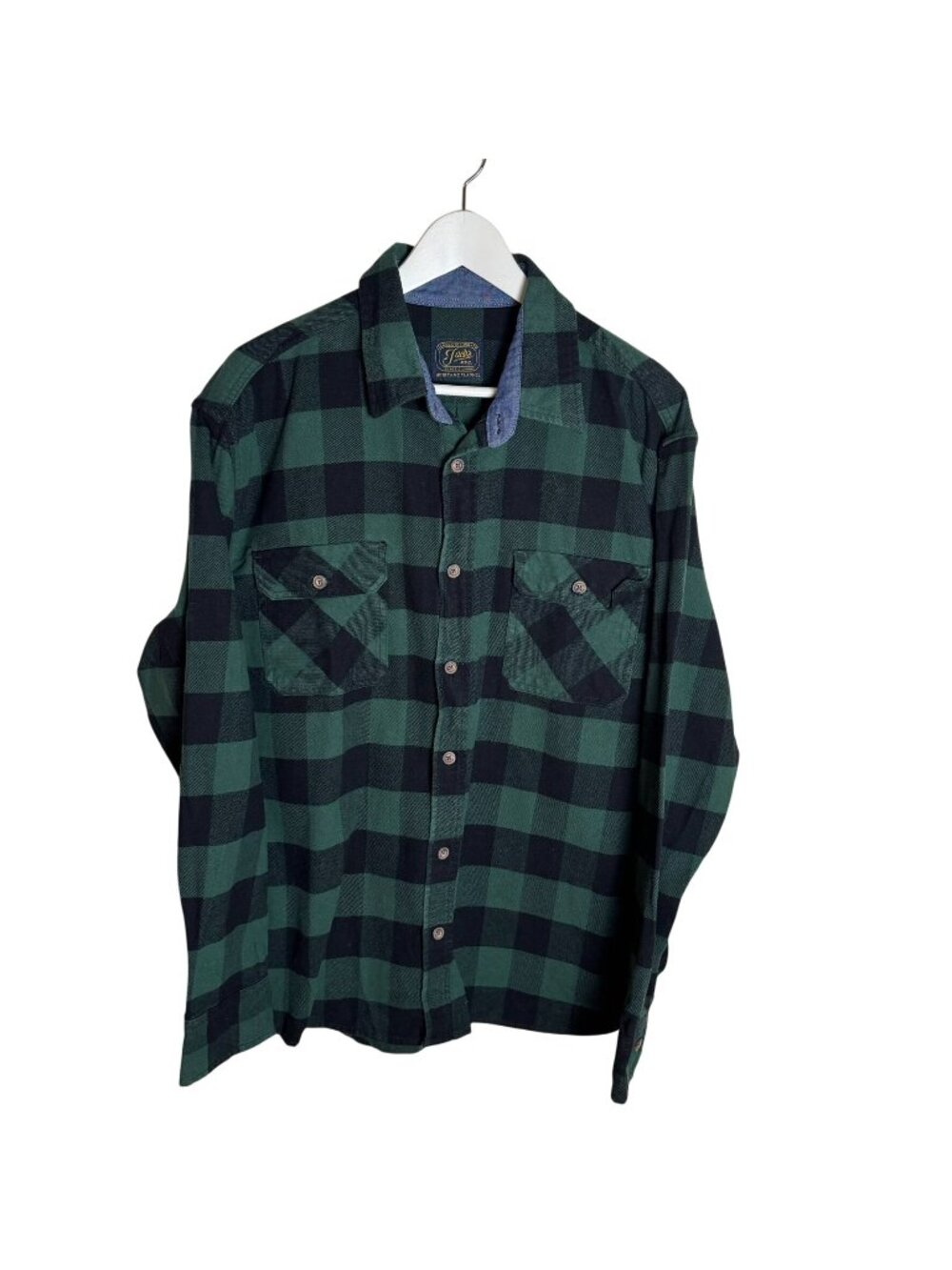 Jachs Men's Green Buffalo Plaid Flannel Shirt, Thick Flannel, Size XL